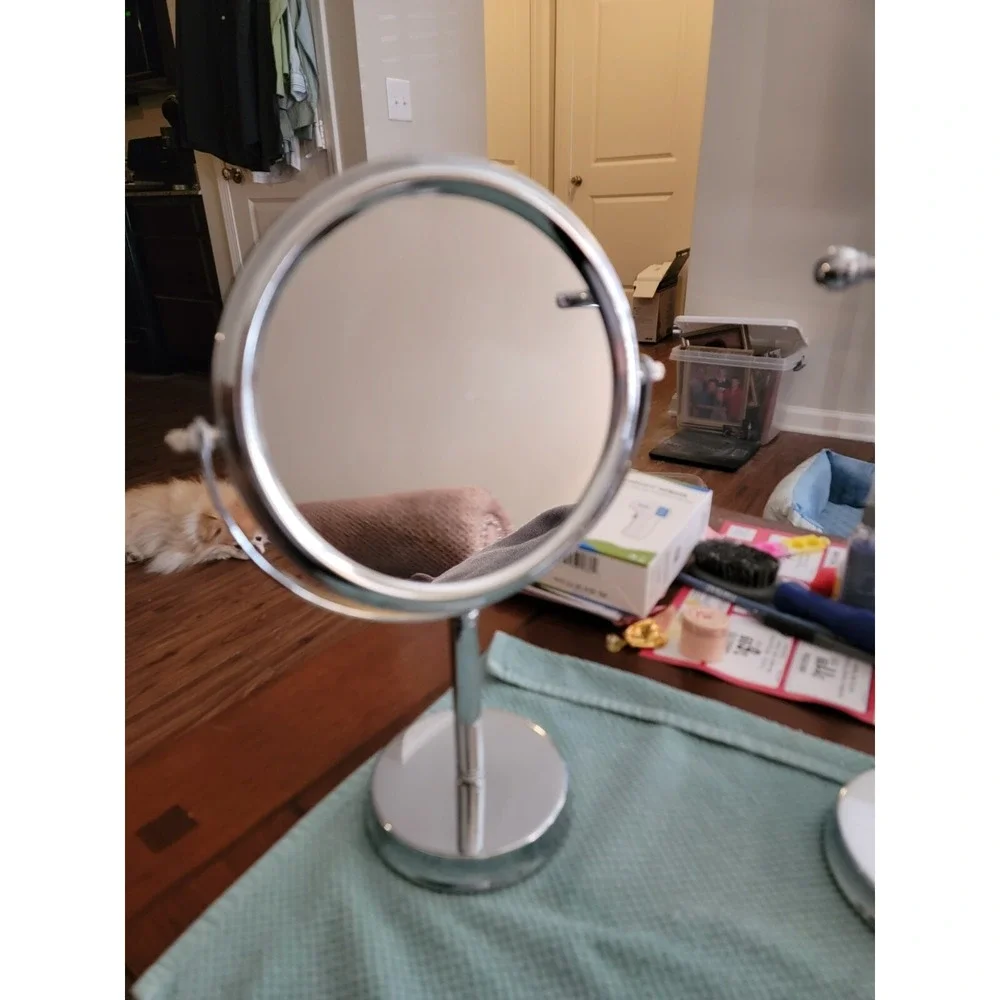 Countertop Chrome Towel Holder, Mirror & Soap Holder Bath Set